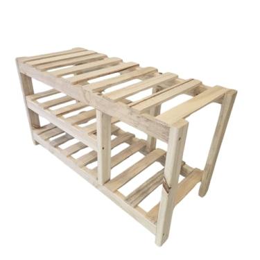 Imagem de Prateleira Multiuso De Madeira Para Sapatos E Vasos Plantas