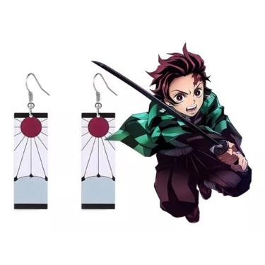 Imagem de Brincos Tanjiro Kamado Demon Slayer Kimetsu No Yaiba