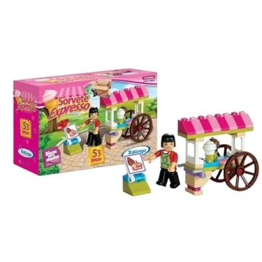 Imagem de Brinquedo Educativo Blocos De Montar Sorvete Expresso Mundo Encantado (Sorvete Expresso 53Pçs)