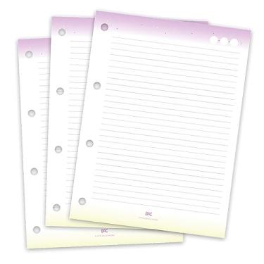 Imagem de Refil de Folhas para Fichário Colegial com 96 folhas Decoradas - Lilás e Amarelo