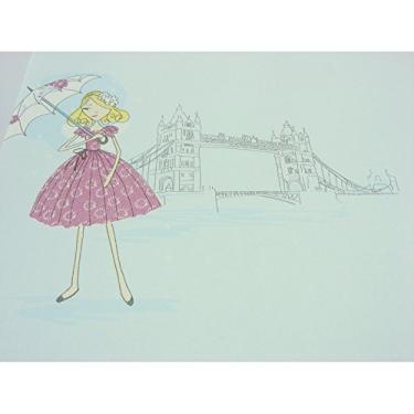 Imagem de Papel de Parede - Azul Claro com desenhos de Bailarinas - Rolo com 10m x 53cm - LMS-PPD-A5012