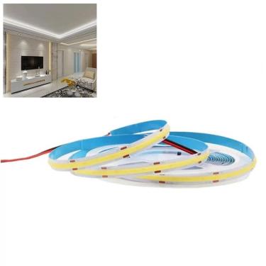 Imagem de Fita LED COB 6500K 5 Metros 12v IP20 18w Teto Rebaixado Perfil Gesso Sanca Residencial Comercial Interno Externo