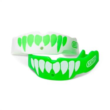 Imagem de Protetor bucal de futebol americano Battle Fangs – Protetor bucal esportivo com alça removível – Protetor bucal serve com ou sem suportes nos dentes – Tamanhos de protetor bucal para adultos e jovens