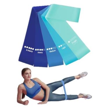 Imagem de Kit 5 Mini Bands Elástico para Exercício Treino Academia em Casa 5 Níveis de Intensidade (Azul)