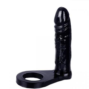Imagem de PENIS ANEL COMPANHEIRO MACIÇO BEGE 13,5 x 3cm (Preto)