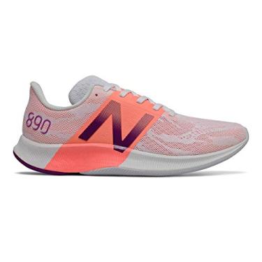 Imagem de New Balance FuelCell 890 V8 Tênis de corrida feminino, Pó da lua/rosa gengibre/ameixa, 35