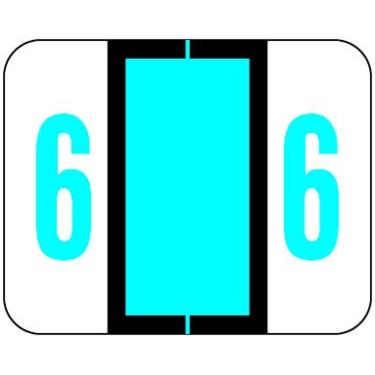 Imagem de Doctor Stuff - File Folder Labels, Number 6, Tab Products 1282 Match - A1282 Series Chart Stickers, Blue, 1" x 1-1/4", #6, 500/Roll