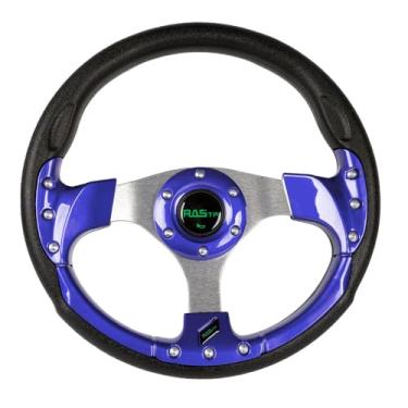 Imagem de RASTP Volante de carrinho de golfe de 320 mm para carros de clube DS e carros de clube precedentes EZGO Yamaha Golf Cars, azul