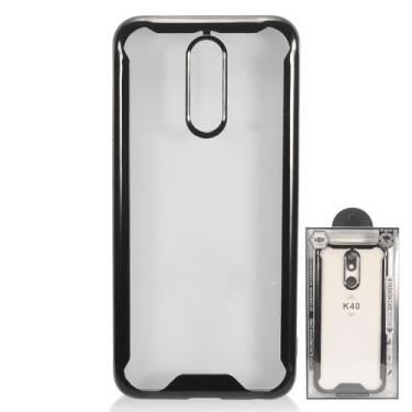 Imagem de CELZEN - Para LG K40, Harmony 3, Xpression Plus 2 (2019) LM-X420, LG Solo LTE L423DL - Capa de telefone fina transparente híbrida à prova de choque - AC4 preto sólido