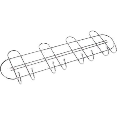 Imagem de Porta Vassouras e Rodos Suporte Cromado Organizador Lavanderia