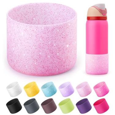 Imagem de Diumepo Bota de silicone para garrafa de água Owala 947 ml, capa protetora antiderrapante para garrafa de água de aço inoxidável Owala Twist & FreeSip & Flip, base inferior de bota para Owala (rosa