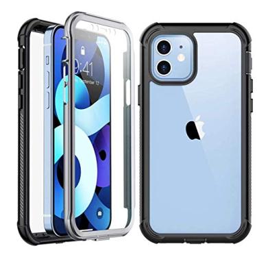 Imagem de Capa Anti-impacto Full Body 360º para Apple iPhone 12 - Preta/Hmaston