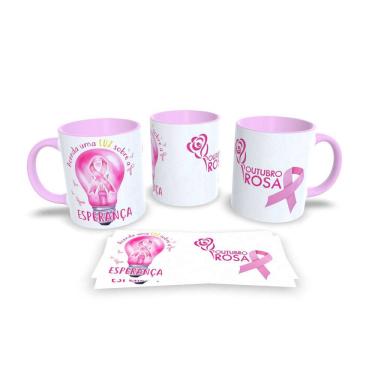 Imagem de Canecas Rosa de Porcelana Personalizadas Outubro Rosa