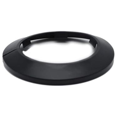 Imagem de Indprod Ajuste 7,3 cm diâmetro externo flange tampa de tubo de água decoração tampa de tubo preto radiador PP plástico 75 mm colar de proteção para decoração de tubo de parede 1 peça