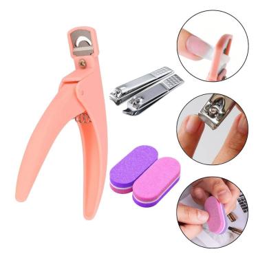 Imagem de Kit Lixas 100/180 + 2 Cortadores Unha + 1 Cortador Postiça