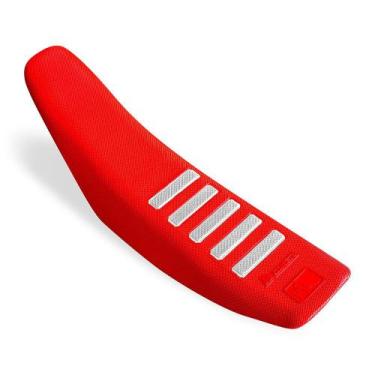 Imagem de Capa de Banco Para Motos Vermelho e Branco Tamanho Universal - Biker