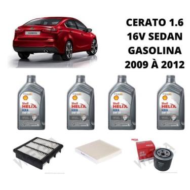 Imagem de Kit revisão troca de oleo kia cerato 1.6 16v 2009 a 2012 - SHELL