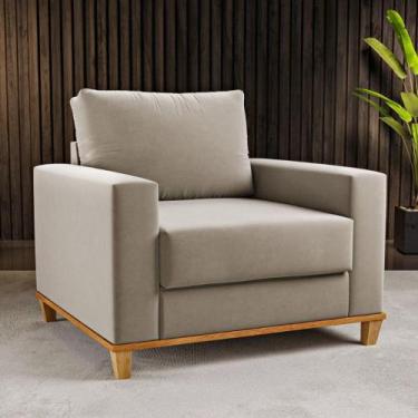 Imagem de Poltrona Veludo 82cm Viena Viero, Veludo Perola