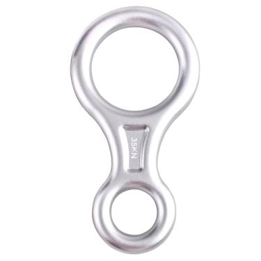 Imagem de Azarxis 35 kN Escalada Rescue Figura 8 Descender Rigging Plate Heavy Duty & Large & High Strength Rappel Device Equipment for Rapel, Belaying, Tree Climbing, Aerial Silks Rigging (Prata)