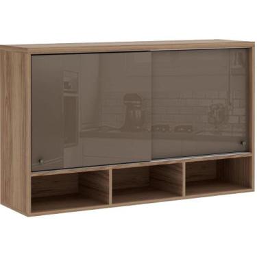 Imagem de Armário Mel 120 cm 2 Portas de Correr e Nicho Inferior Luciane Móveis