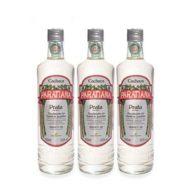 Imagem de Kit 3 Cachaça Prata Paratiana 700 ml Drink Casamento Pinga Clássica Ba