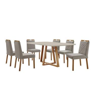 Imagem de Conjunto Sala de Jantar Mesa Florença Madeira Maciça 180x90cm Tampo Re