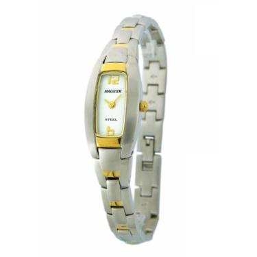 Imagem de Relógio Magnum Feminino Ref: Ma28261b Retangular Bicolor