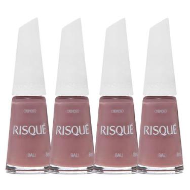 Imagem de Kit 4 Esmalte Risqué Rosas Cremoso Cor Bali 8ml
