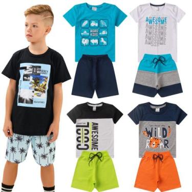 Imagem de Kit 5 Conjunto Infantil Juvenil Menino Verão Roupa Criança - Aymee, Co
