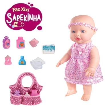 Imagem de Kit Boneca Sapekinha Faz Xixi de Verdade + Bolsa Maternidade - Milk Br