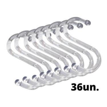 Imagem de Cabide Gancho Em S Acrílico Calças Jeans Arara - 36 Unidades - RP3D