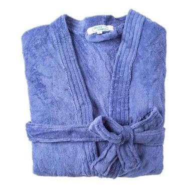 Imagem de Roupão Soft Microfibra Adulto Jolisoft Fleece Macio Jolitex, Azul mari