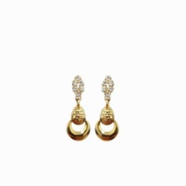 Imagem de Brinco Pequeno Base de Strass Folheado Ouro 18k Antialérgico - MIXFOLH