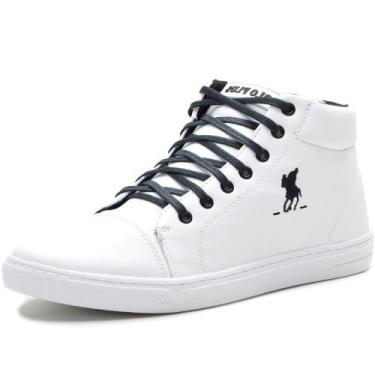 Imagem de Sapatênis Cano Alto Masculino Polo Plus, Branco, 40, Masculino
