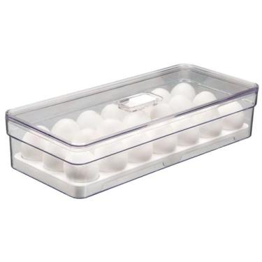 Imagem de Jogo 2 Organizadores Acrilico 3,6l Cozinha Porta Ovos Capacidade 21un 