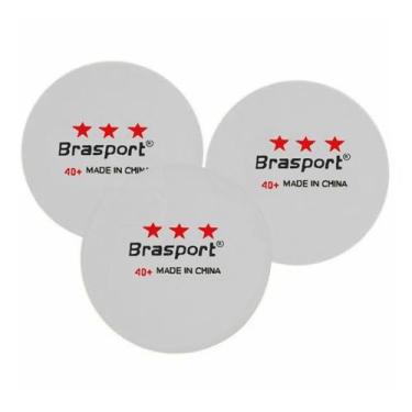 Imagem de Kit Com 3 Bolas Tenis de Mesa Brasport - Geral, Branco, ST