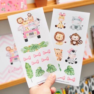 Imagem de Kit Adesivos Amigos no Jipe Rosa - Maiáh Ateliê Gráfico