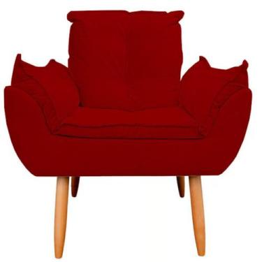 Imagem de Poltrona Decorativa Opala Sala de Estar Tecido Suede Marsala Horizonte