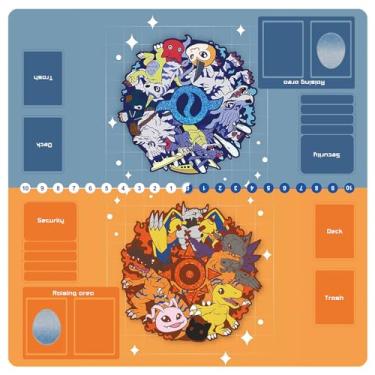 Imagem de DTCG playmat for Digimon Playmat 2 Player Duel Mat Gaming Competition Pad Mat Card Binder Deck 60 * 60CM 23.6x23.6in