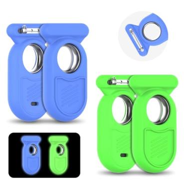 Imagem de [2 peças] Capa para Galaxy SmartTag2 com pino invisível, capa protetora completa de silicone macio antiderrapante para Samsung Galaxy Smart Tag 2 para crianças animais de estimação mochila bagagem