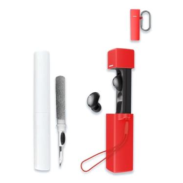 Imagem de Capa para fones de ouvido Soundcore por Anker A30i com cancelamento de ruído, protetor de silicone macio, portátil, resistente a arranhões, compatível com capa com kit de limpeza, mosquetão e cordão,