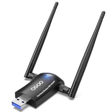 Imagem de Adaptador WiFi 6 para PC Desktop, AX1800 USB 3.0 WiFi Dongle Dual Band 5Ghz/2,4 GHz Antenas duplas 5dBi de alto ganho 802.11ax MU-MIMO adaptador de rede sem fio para computador laptop suporta Windows