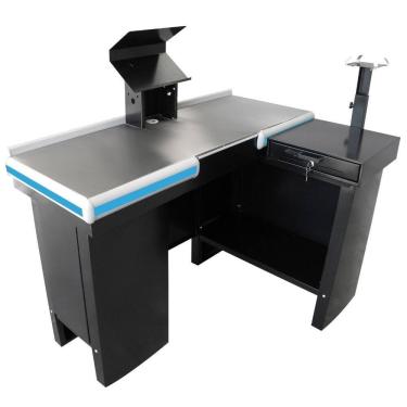 Imagem de Checkout Leve Caixa Supermercado De 1,30M Mesa Reta Com Kit Automação Balcão de compras - Innal