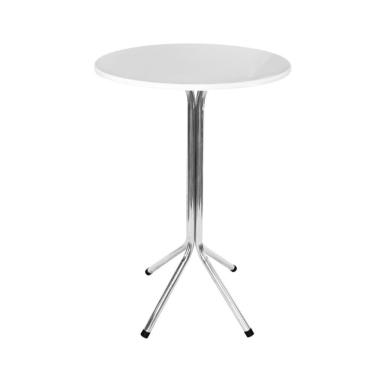 Imagem de Mesa Bistrô Alto Cromado com Tampo Redondo Branco