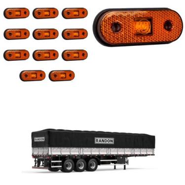 Imagem de 12 Lanterna Lateral Randon LED Âmbar Saída Fios - DW Componentes