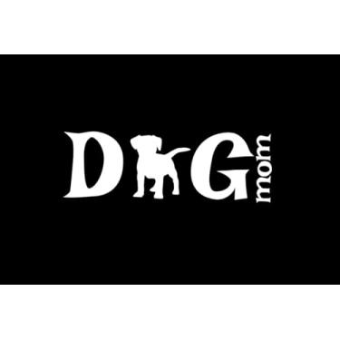 Imagem de Dog Mom Silhouette Puppy NOK Decalque Adesivo de Vinil |Carros Caminhões Vans Paredes Laptop| Branco |7 x 6,3 cm|NOK2228