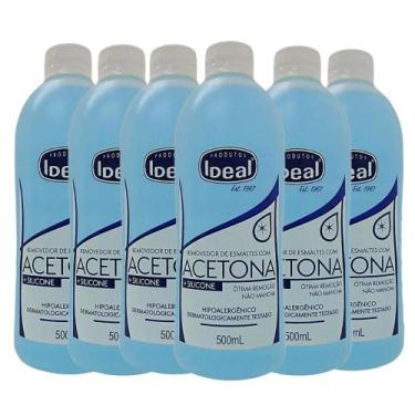 Imagem de Kit c/6 removedor de esmaltes com acetona + silicone ideal 500ml
