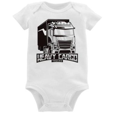 Imagem de Body Bebê Caminhão Heavy Cargo Caminhoneiro - Foca na Moda, Branco, P