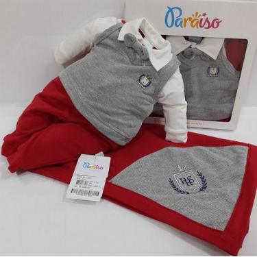 Imagem de - Saída Maternidade Luxo Bebê Menino Paraiso Suedine Ref 11659 - Paraí