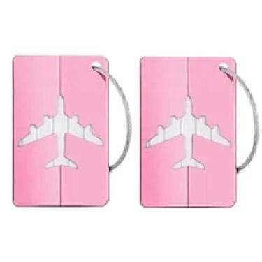 Imagem de 2 Tag Mala De Viagem Bolsa Etiquetas De Bagagem Em Alumínio, Rosa